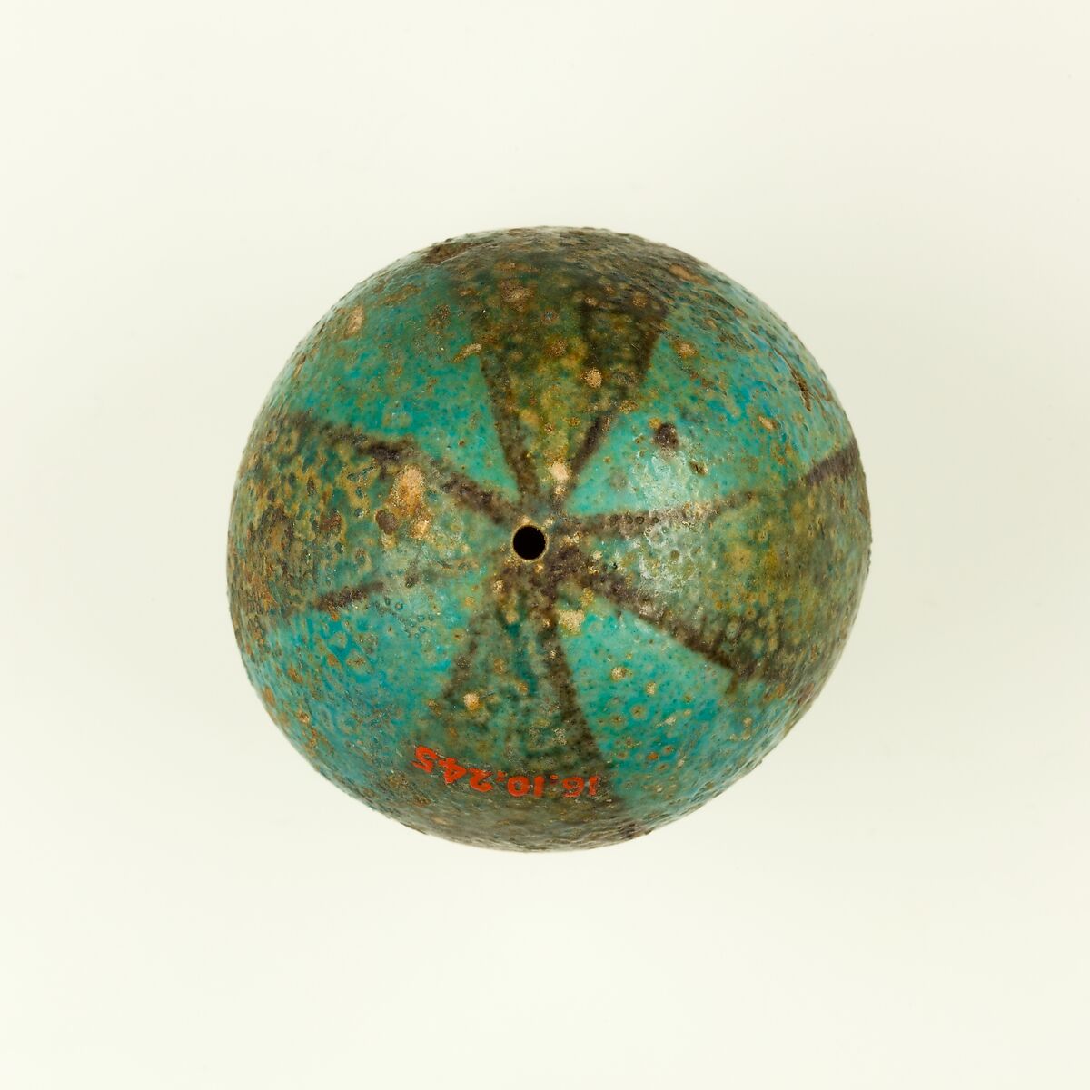 Ball bead, Faience (blue)