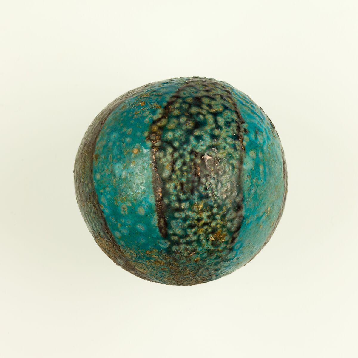 Ball bead, Faience (blue)