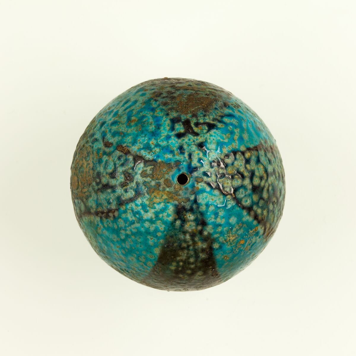 Ball bead, Faience (blue) 