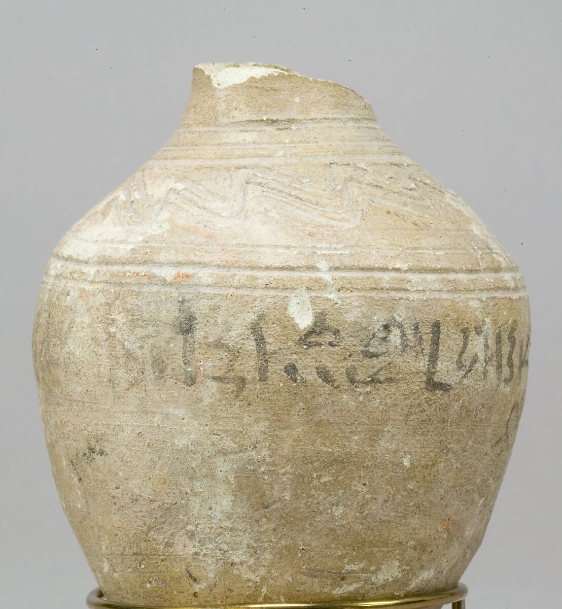 Jar, Pottery (buff), paint
