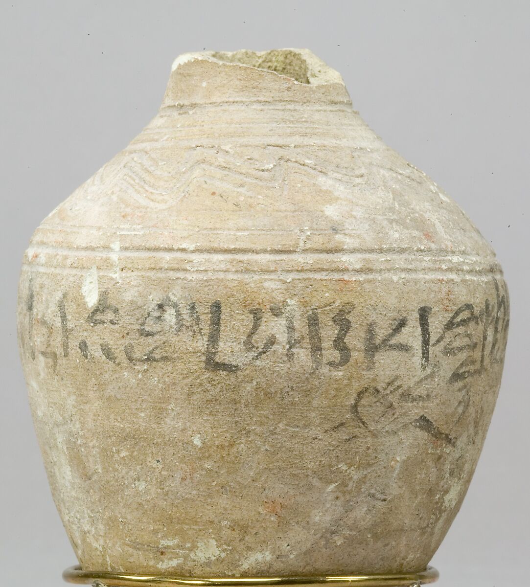 Jar, Pottery (buff), paint