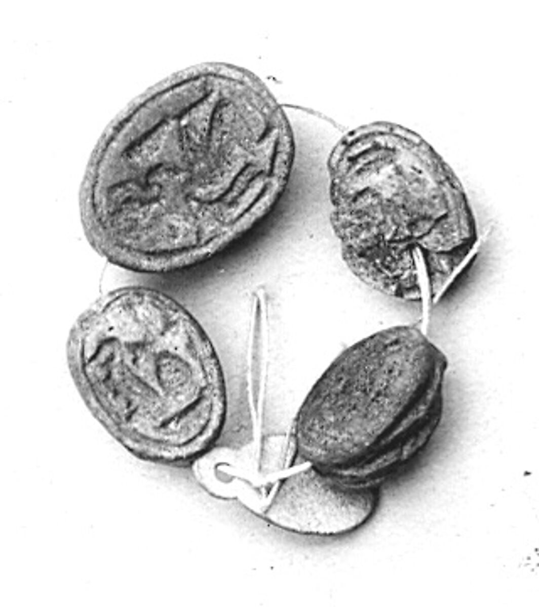 Group of Four Scarabs, Faience, Paste