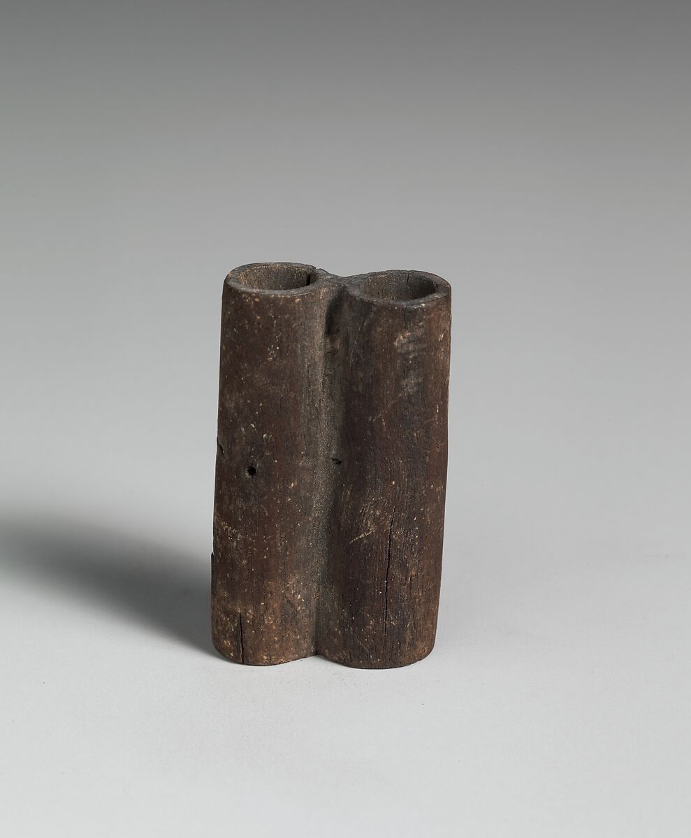 Kohl Tube, double, Wood, bronze or copper alloy 