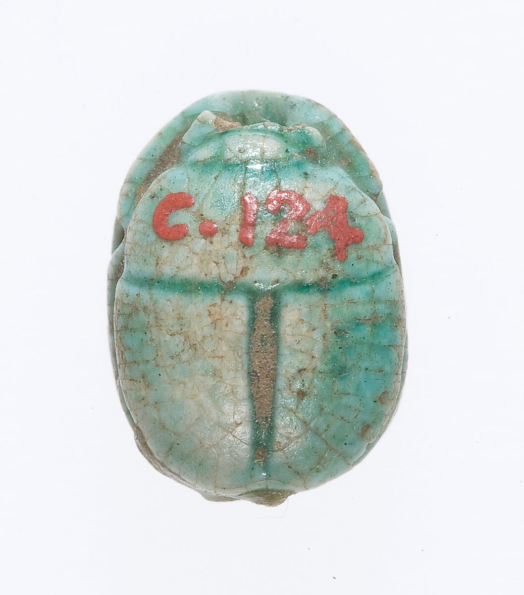 Scarab Inscribed With the Name Nefertari, Blue glazed steatite