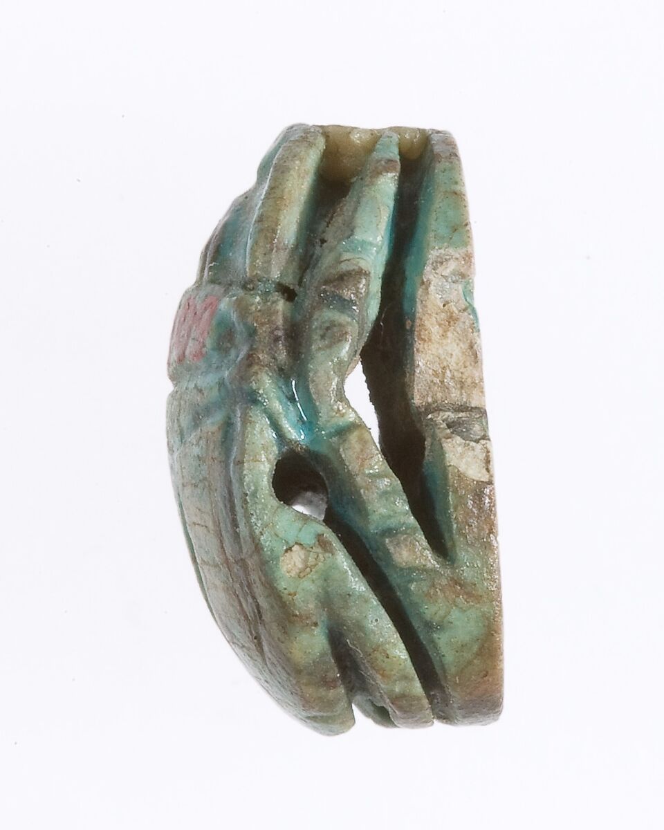 Scarab Inscribed For the Scribe Djehutymose, Green glazed steatite