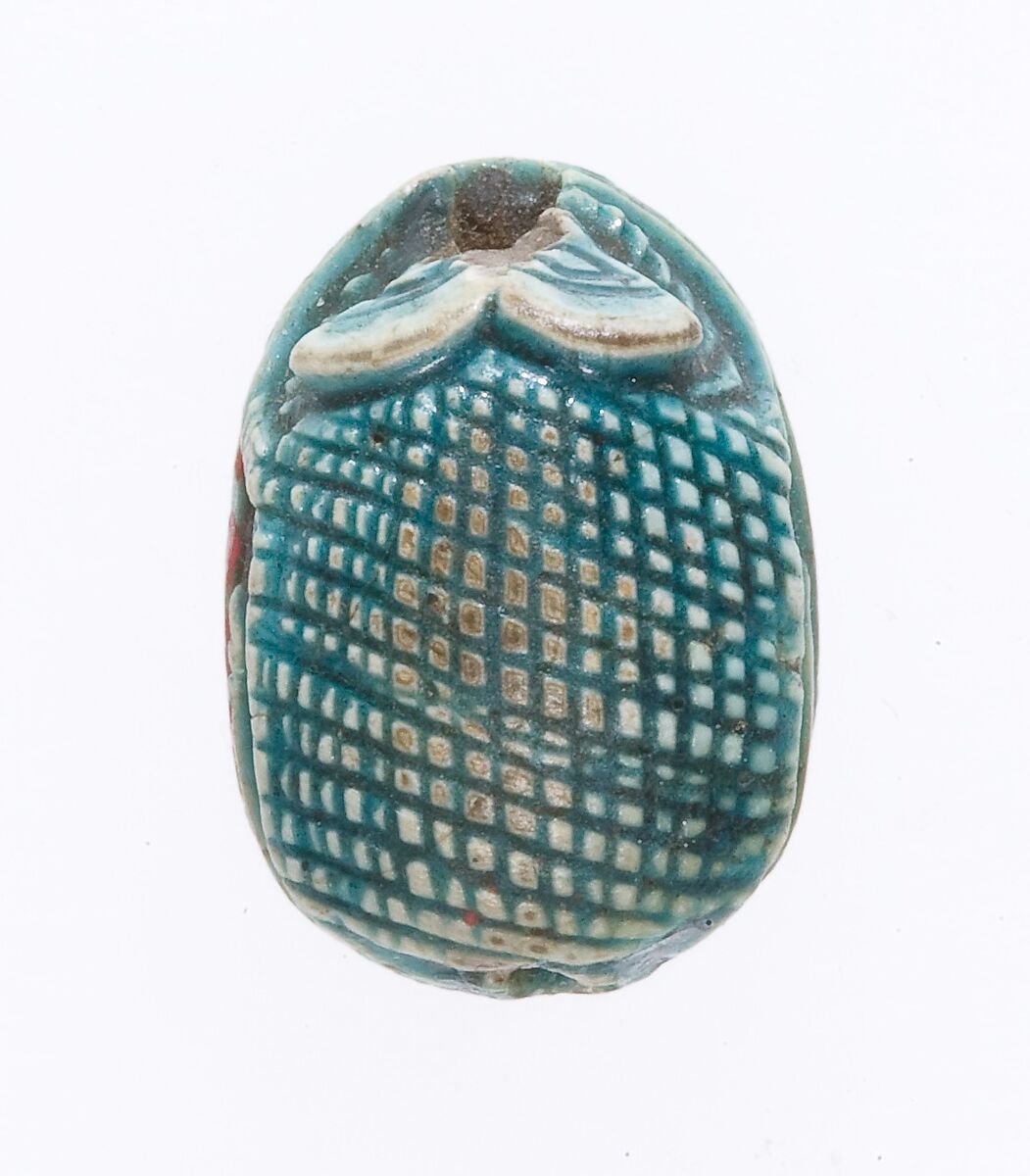 Scarab, Blue glazed steatite 