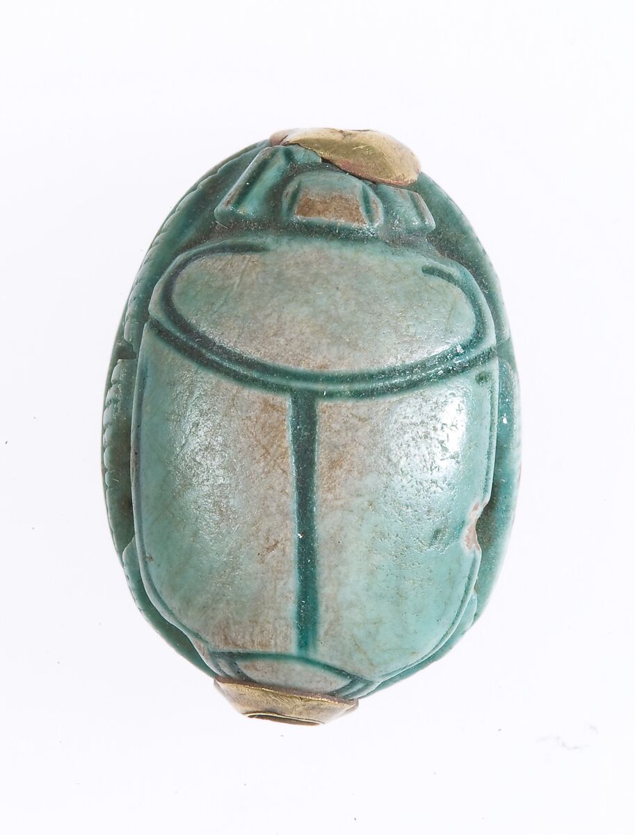 Scarab, Steatite (glazed), gold