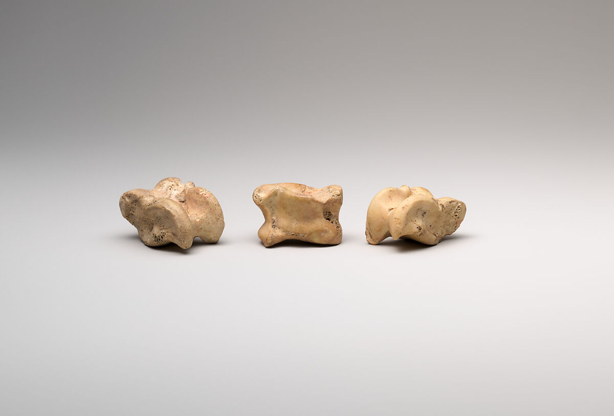 Three Knuckle bone Gaming Pieces, Bone 