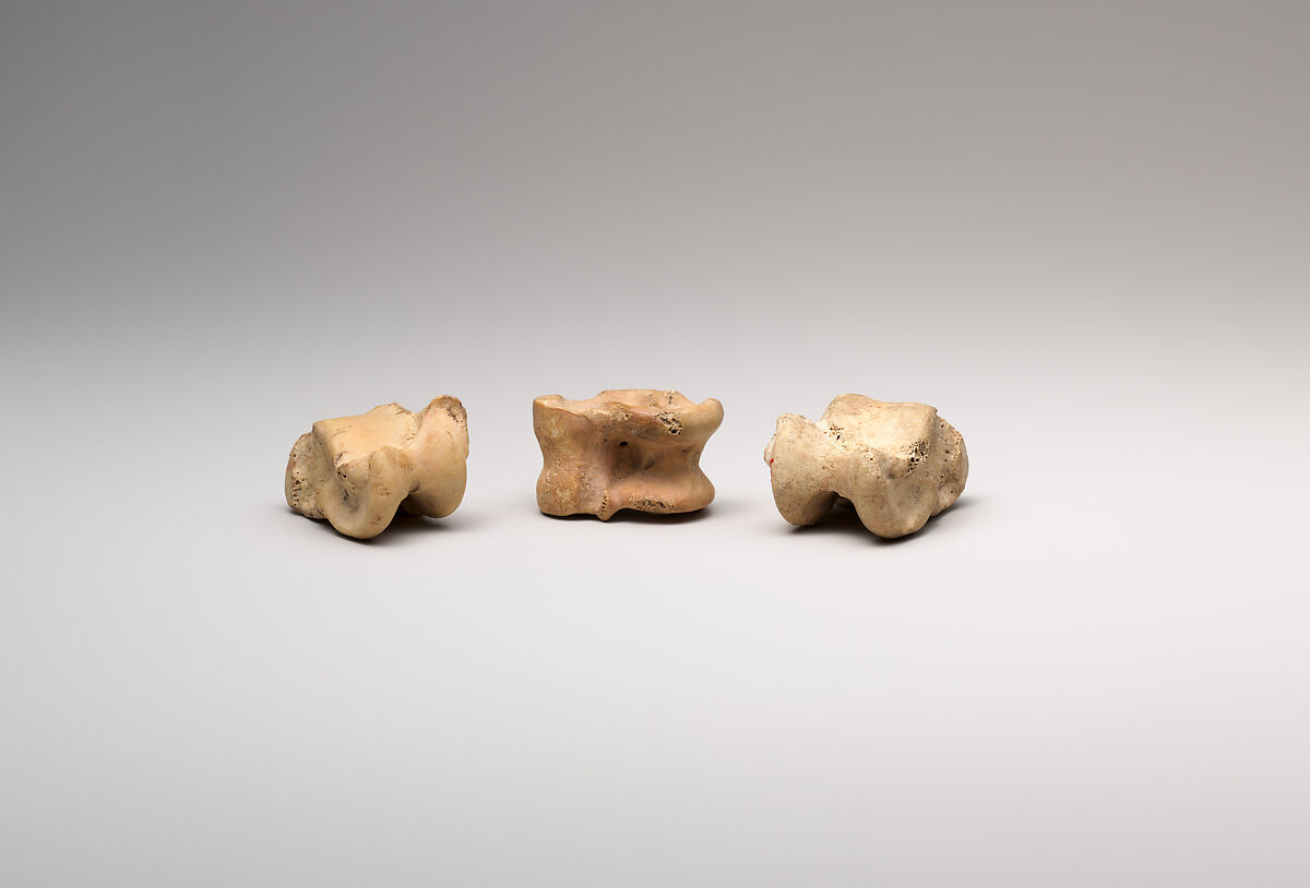 Three Knuckle bone Gaming Pieces, Bone