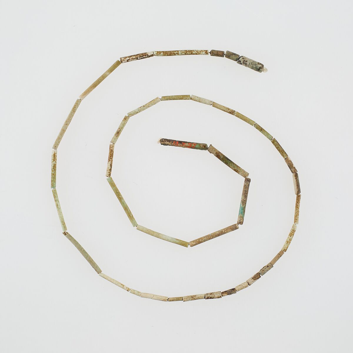 String of tubular beads, Faience 