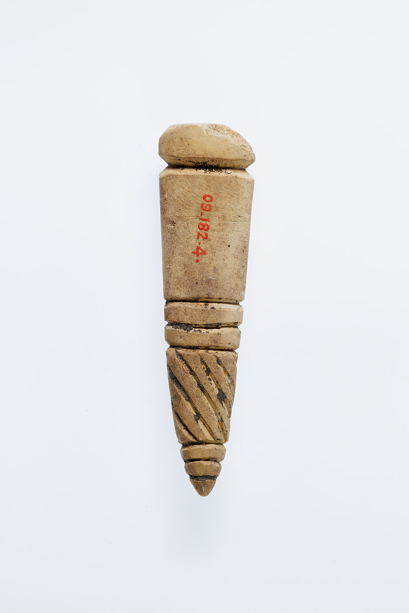 Tag amulet in the form of a tusk, Ivory, paste