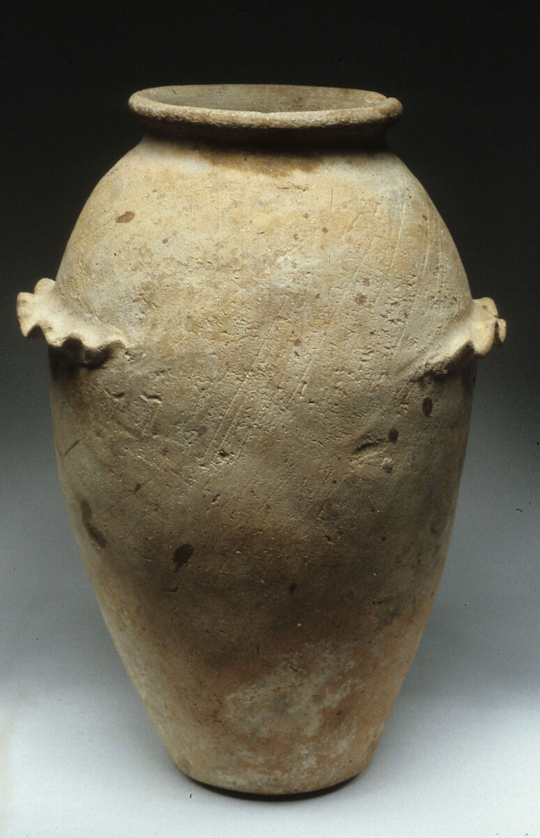 Wavy-handled ware jar, Pottery 
