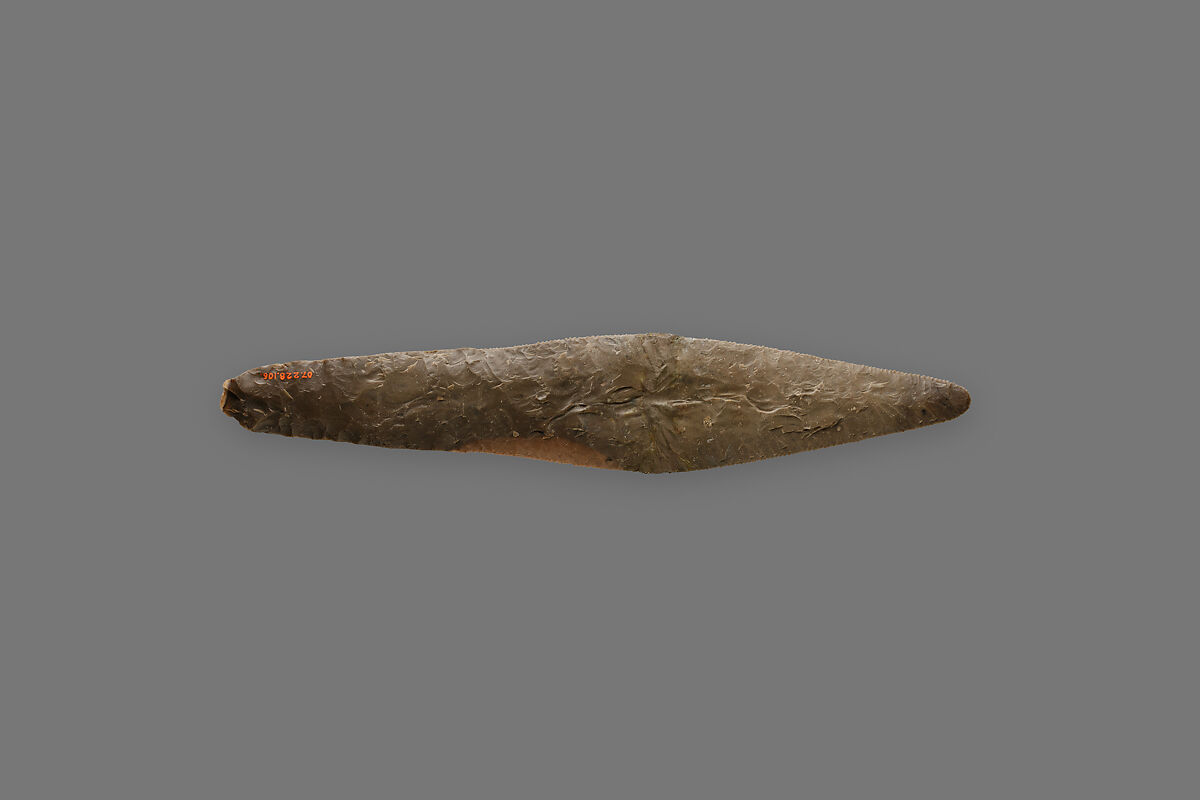 Rhomboid-Shaped Bifacial Knife, Flint