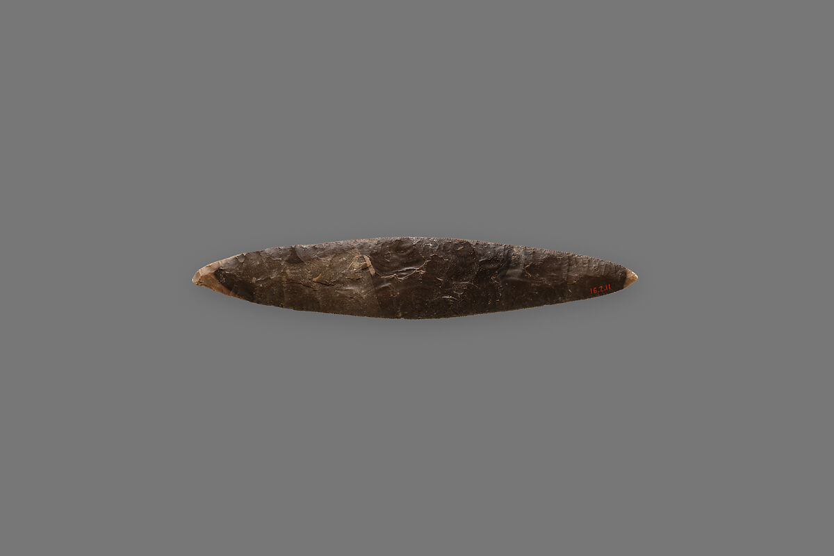 Rhomboid-Shaped Bifacial Knife, Flint
