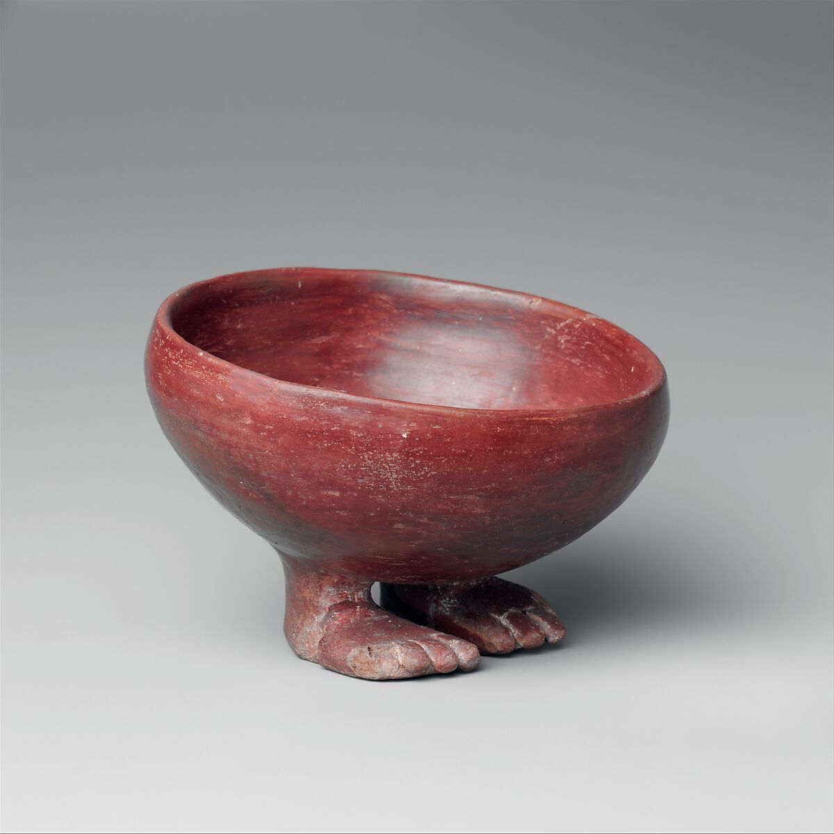 Bowl with Human Feet, Pottery (red polished ware)