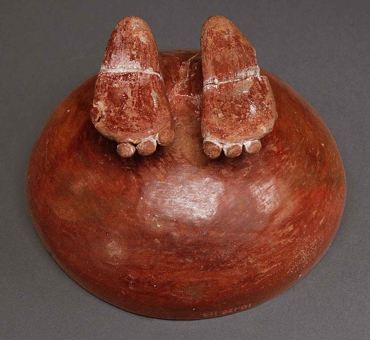 Bowl with Human Feet, Pottery (red polished ware)