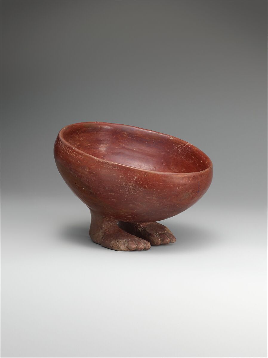 Bowl with Human Feet, Pottery (red polished ware) 