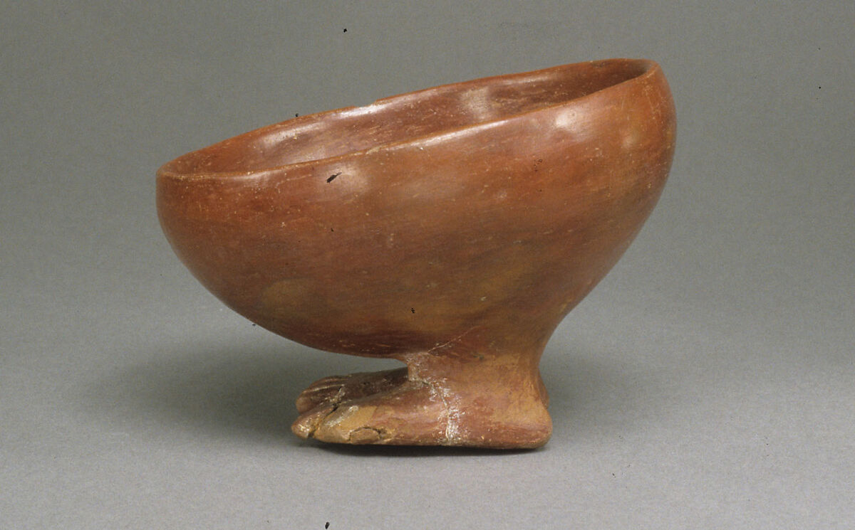 Bowl with Human Feet, Pottery (red polished ware)