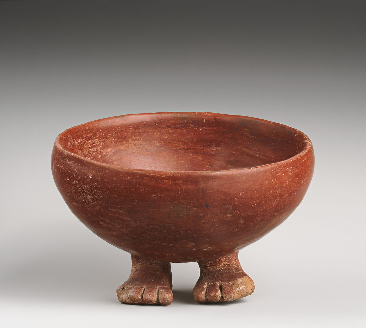 Bowl with Human Feet, Pottery (red polished ware)