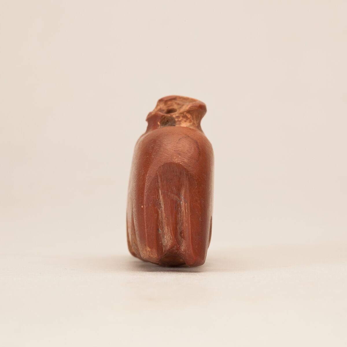 Hippopotamus amulet, Limestone (pink)