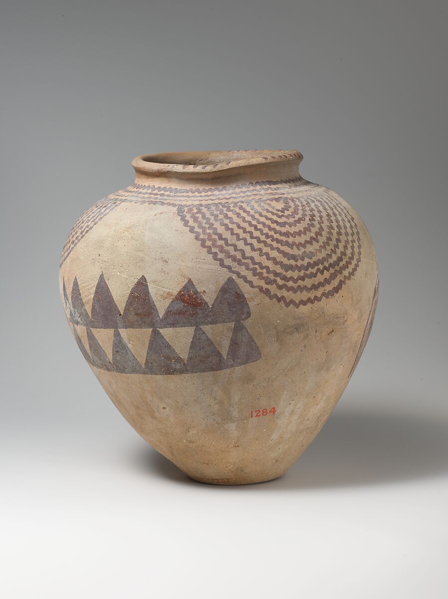 Jar with Motifs of Plants and Water, Pottery, paint (Decorated ware)