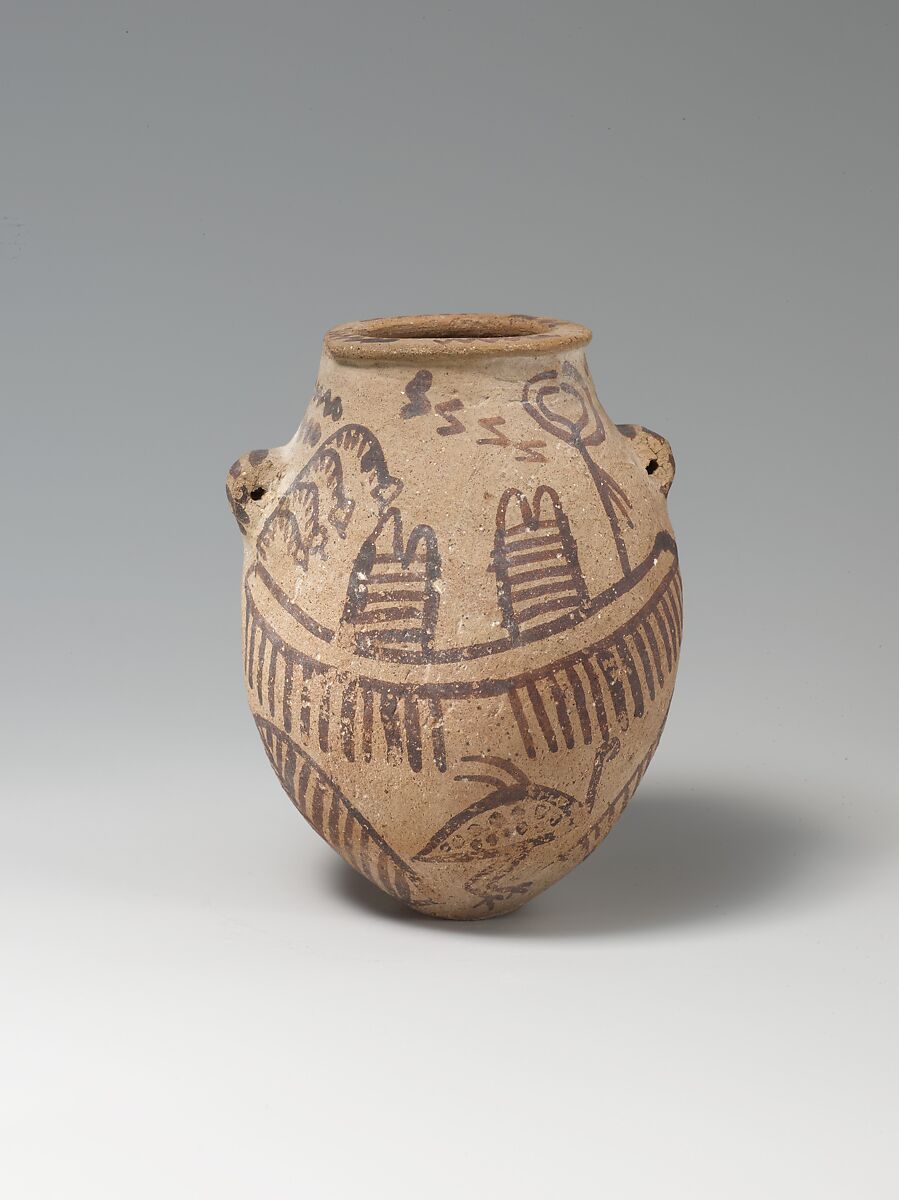 Jar Decorated with Boats, Pottery, paint (Decorated Ware)