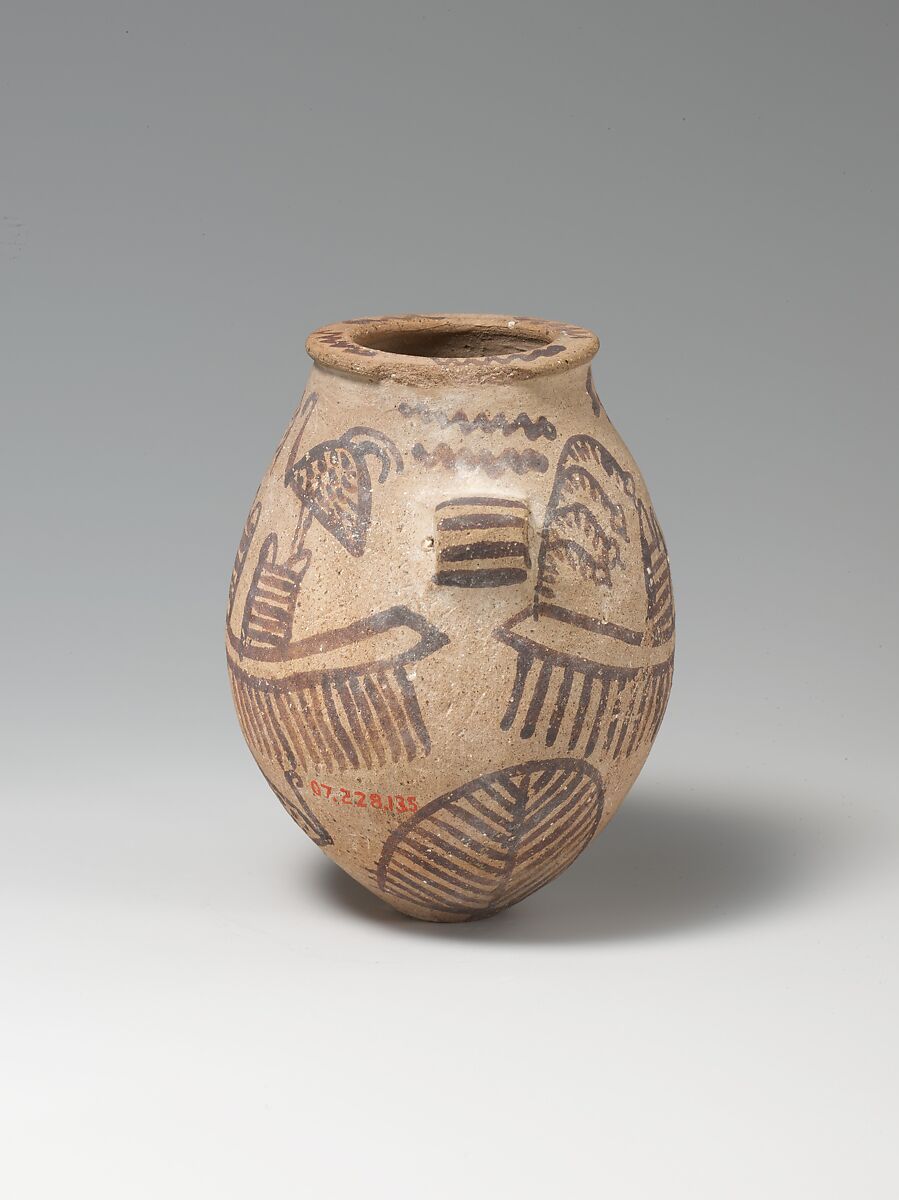 Jar Decorated with Boats, Pottery, paint (Decorated Ware)