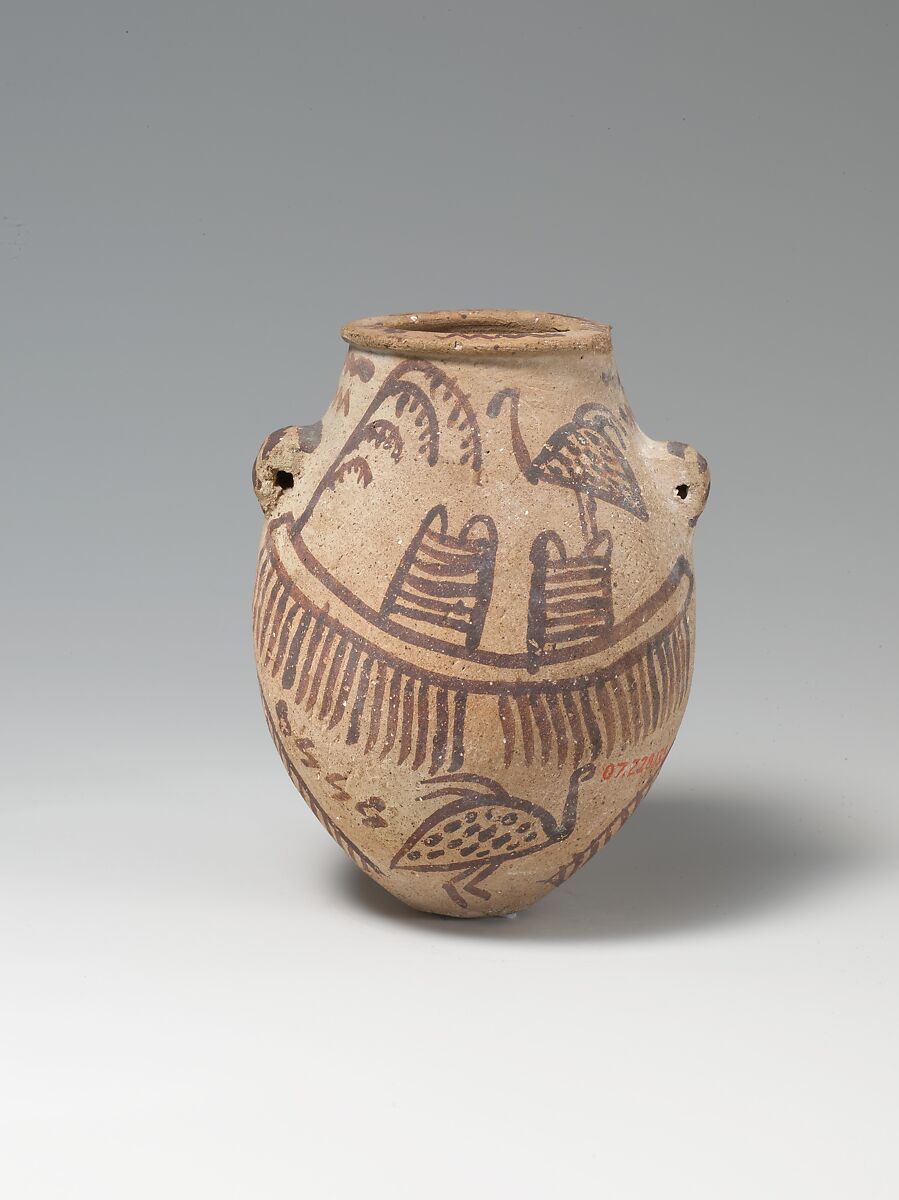 Jar Decorated with Boats, Pottery, paint (Decorated Ware)