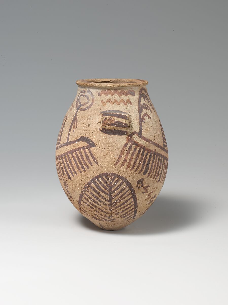 Jar Decorated with Boats, Pottery, paint (Decorated Ware)