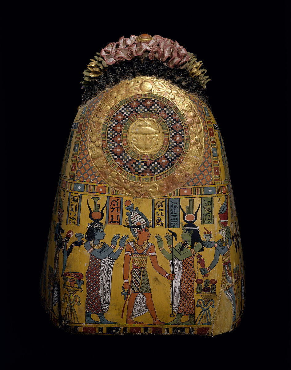 Mummy Mask of a Woman, Cartonnage, plaster, paint, plant fibers