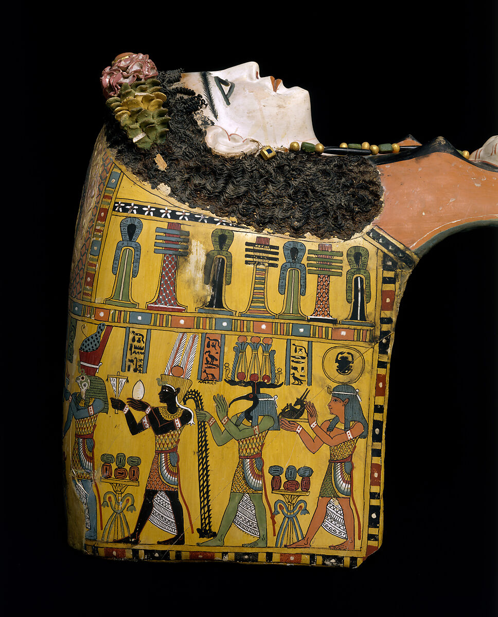 Mummy Mask of a Woman, Cartonnage, plaster, paint, plant fibers
