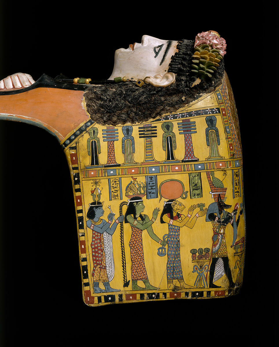 Mummy Mask of a Woman, Cartonnage, plaster, paint, plant fibers