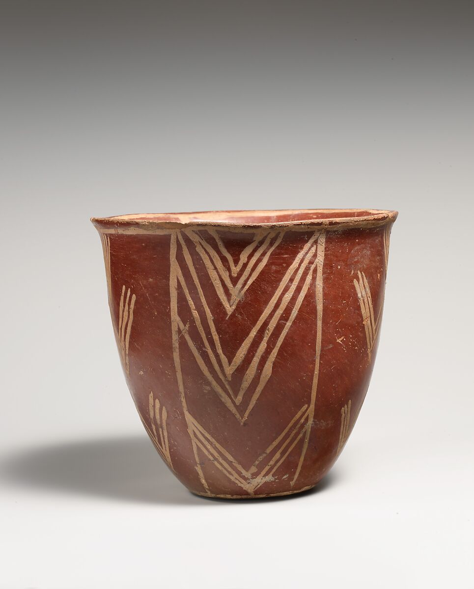 White cross-lined ware bowl with geometric patterns, Pottery, paint