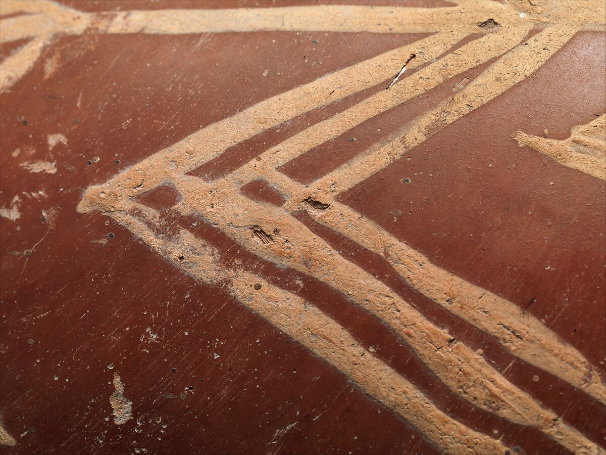 White cross-lined ware bowl with geometric patterns, Pottery, paint