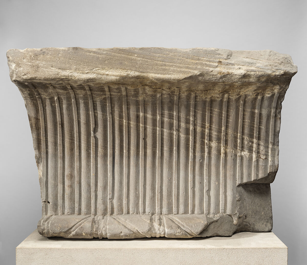Cornice Block with Relief Depicting the Purification of the Pharaoh, Sandstone
