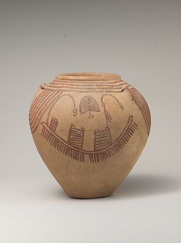 Decorated ware jar depicting boats