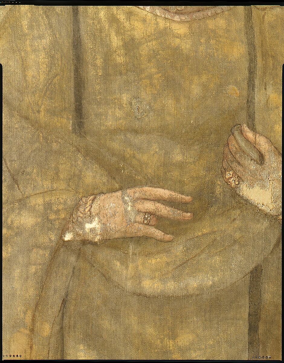 Shroud of a Woman Wearing a Fringed Tunic, Linen, paint (tempera)