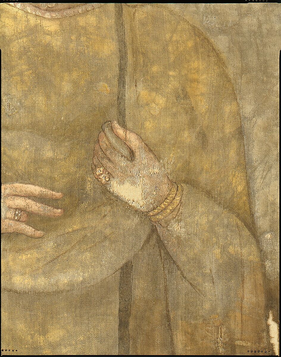 Shroud of a Woman Wearing a Fringed Tunic, Linen, paint (tempera)
