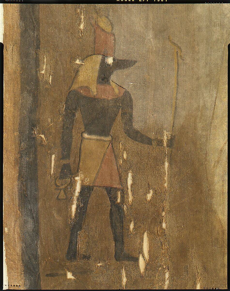 Shroud of a Woman Wearing a Fringed Tunic, Linen, paint (tempera)