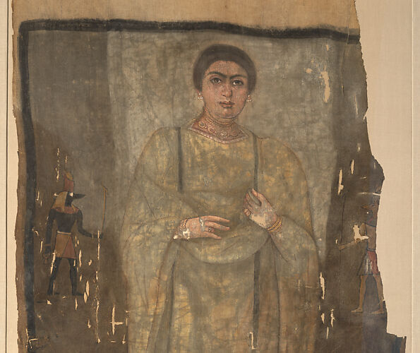 Shroud of a Woman Wearing a Fringed Tunic