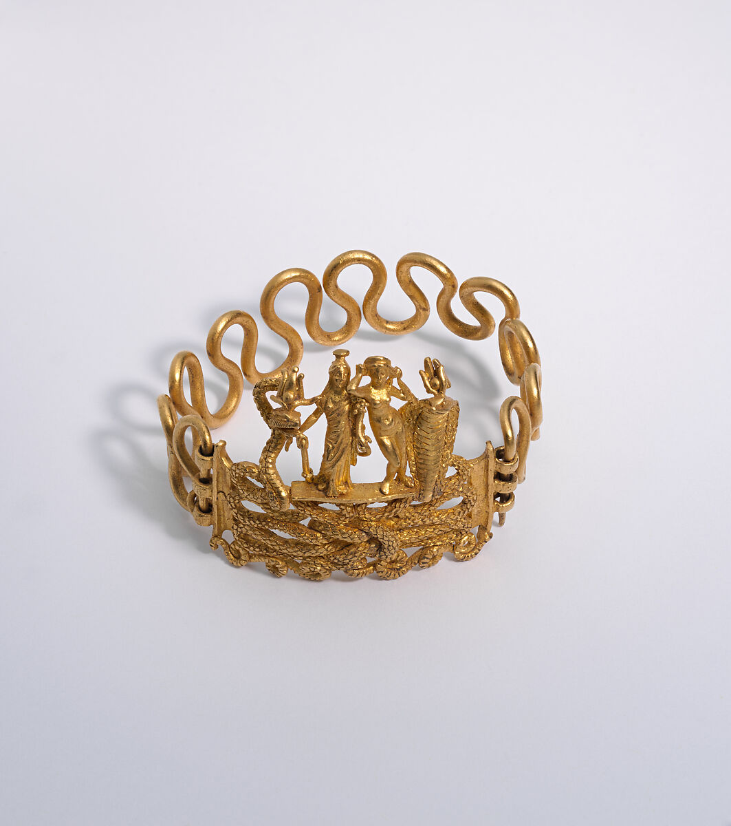 Bracelet with Agathodaimon, Isis-Tyche, Aphrodite, and Thermouthis, Gold