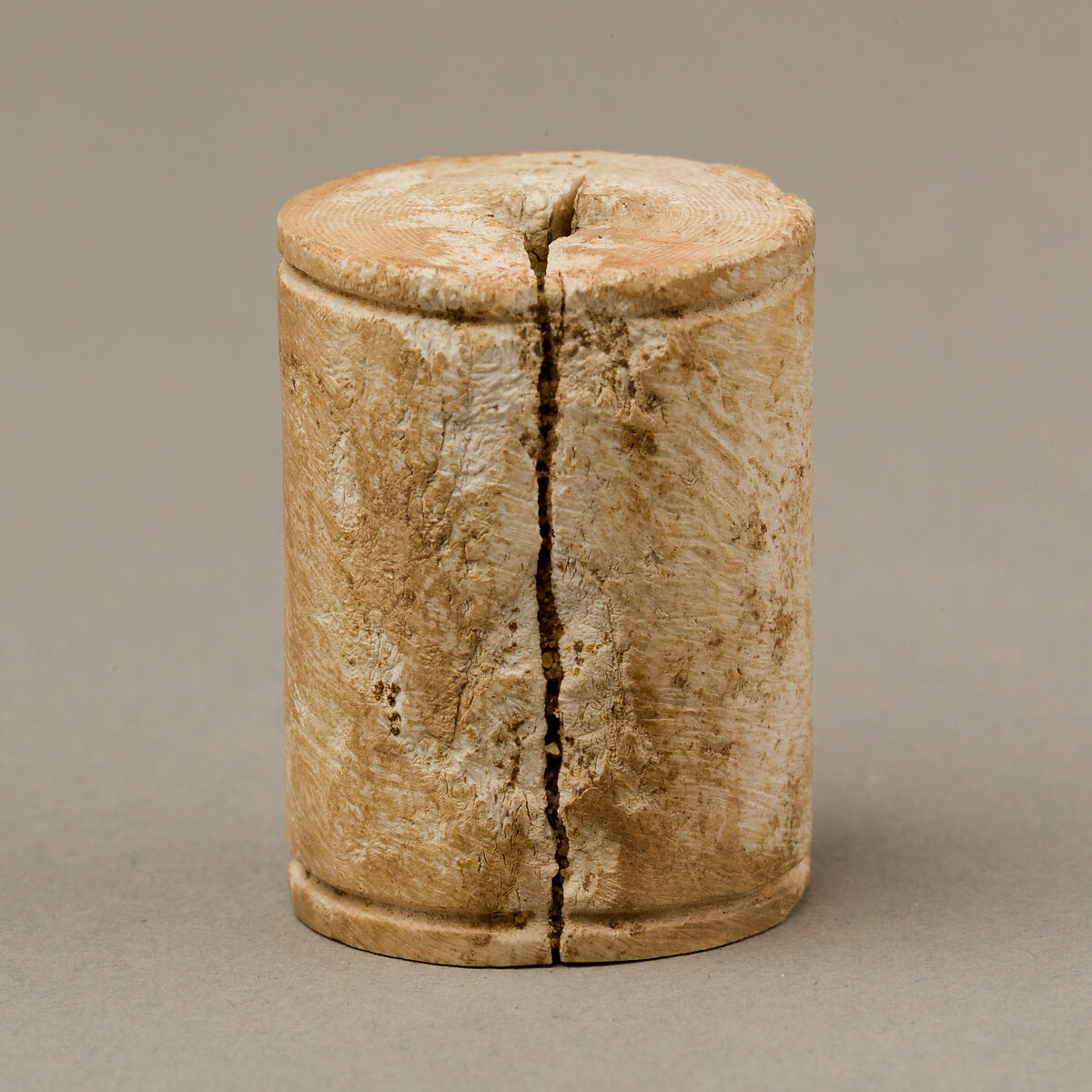 Uninscribed cylinder seal, Ivory