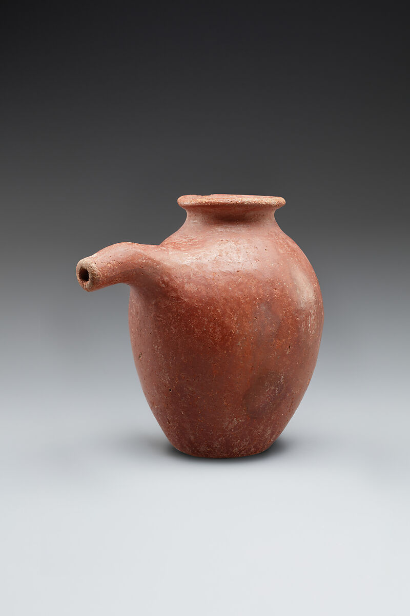 Red polished ware jar with a spout, Pottery 