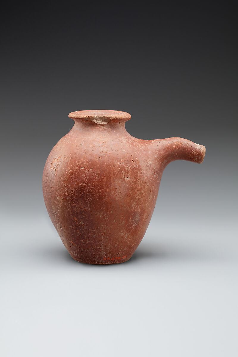 Red polished ware jar with a spout, Pottery