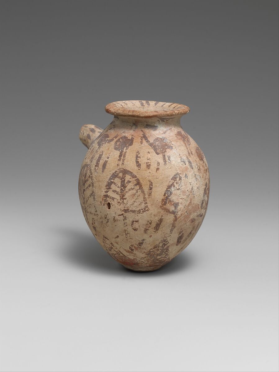 Spouted vessel in decorated ware, Pottery, paint