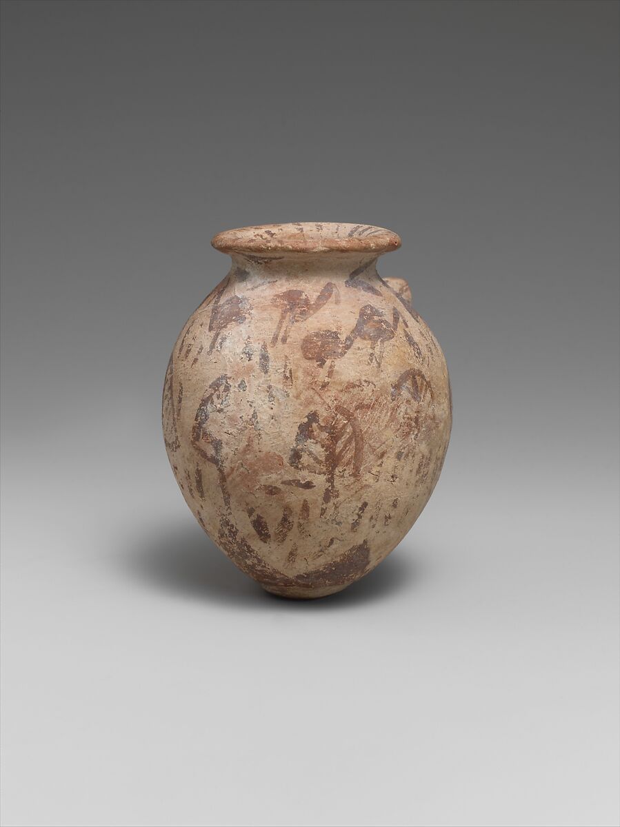 Spouted vessel in decorated ware, Pottery, paint