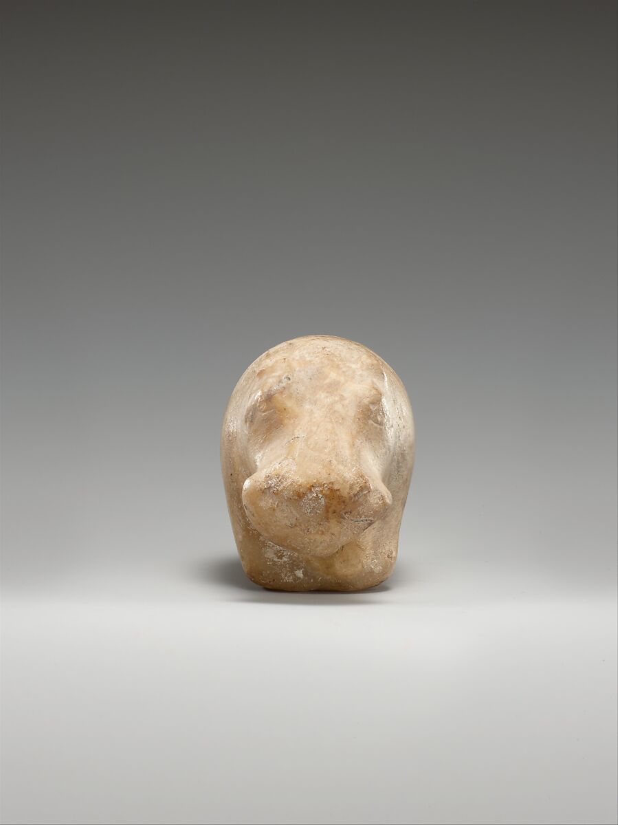 Small statuette of a hippopotamus, Calcite