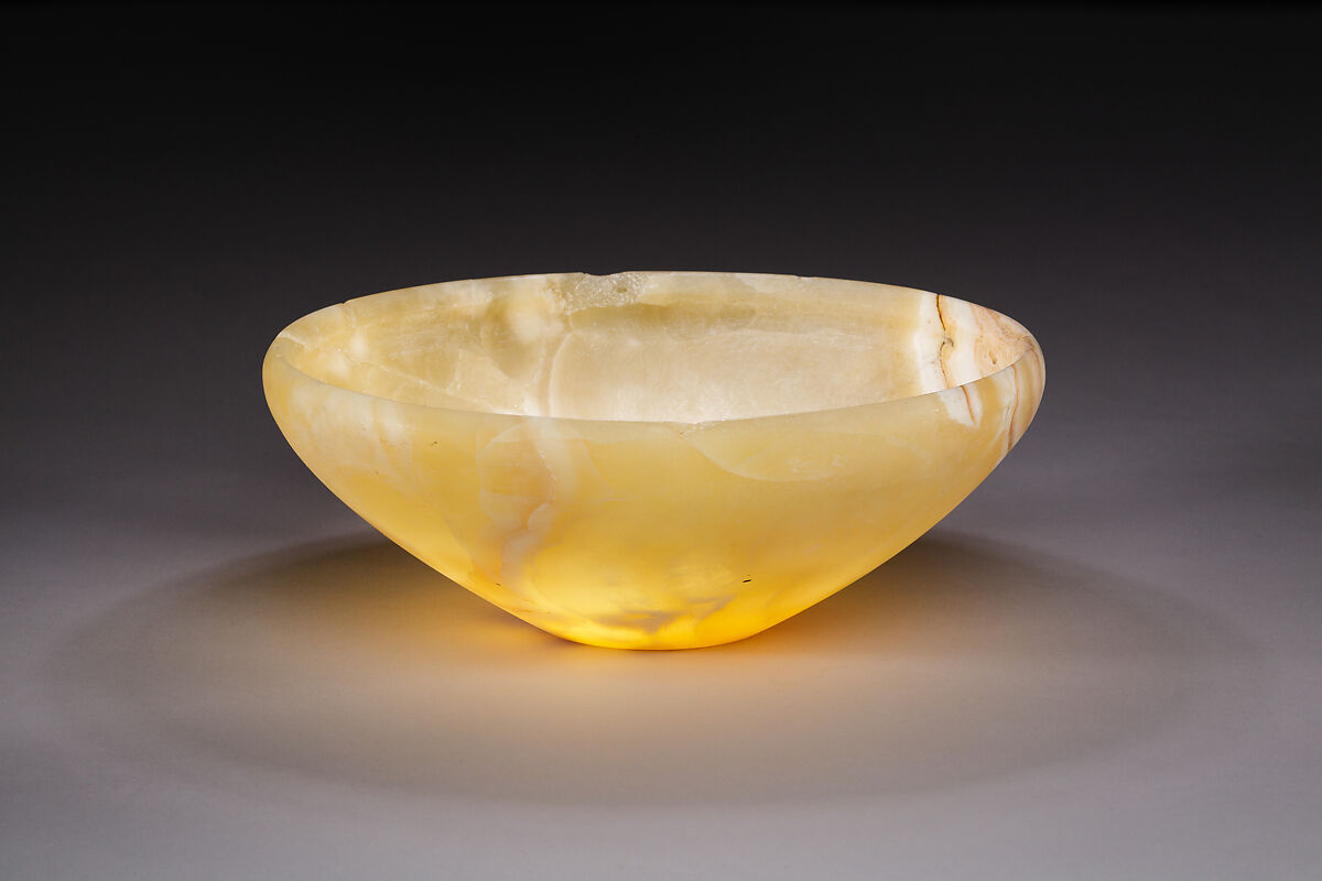 Bowl, Travertine (Egyptian alabaster) 