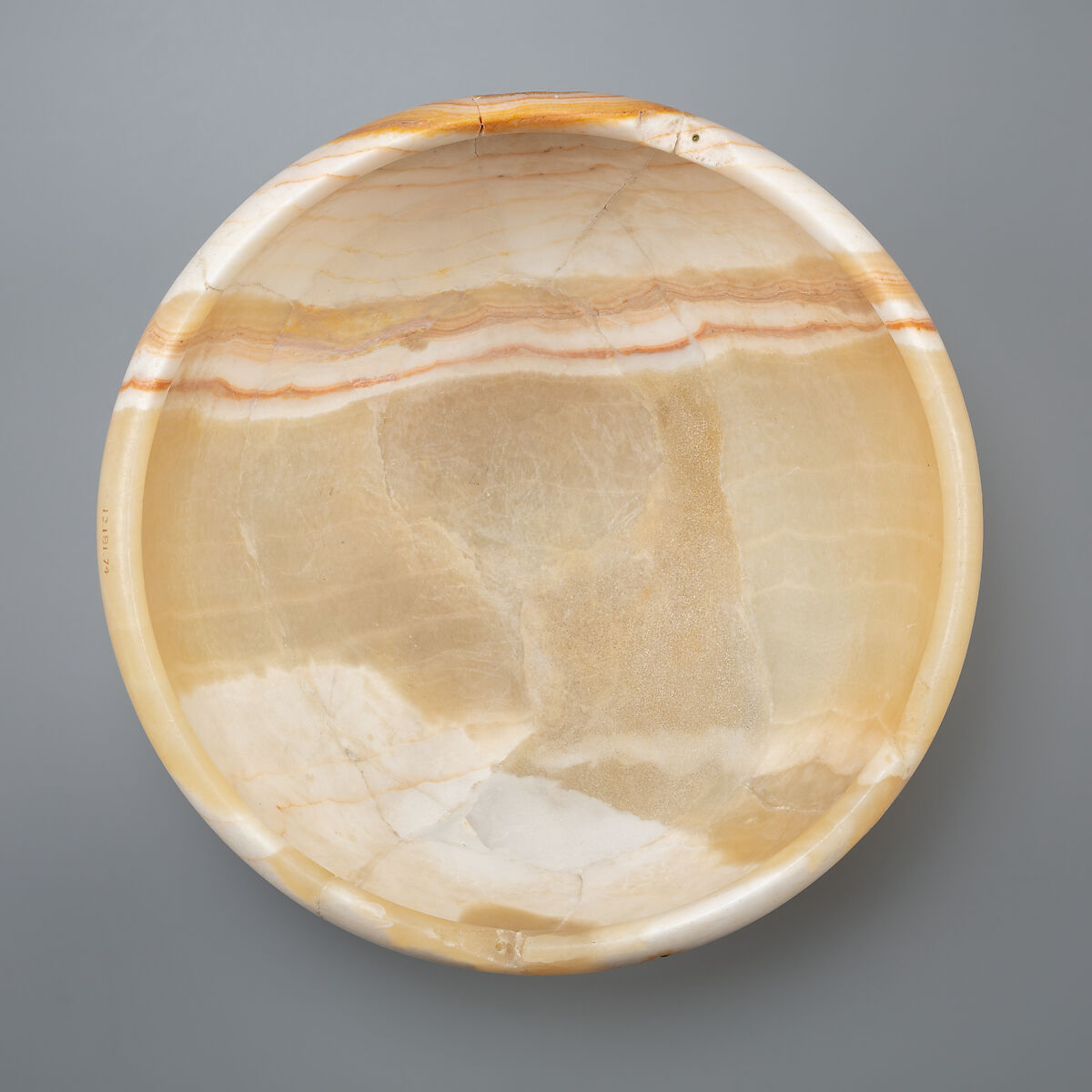 Bowl, Travertine (Egyptian alabaster)