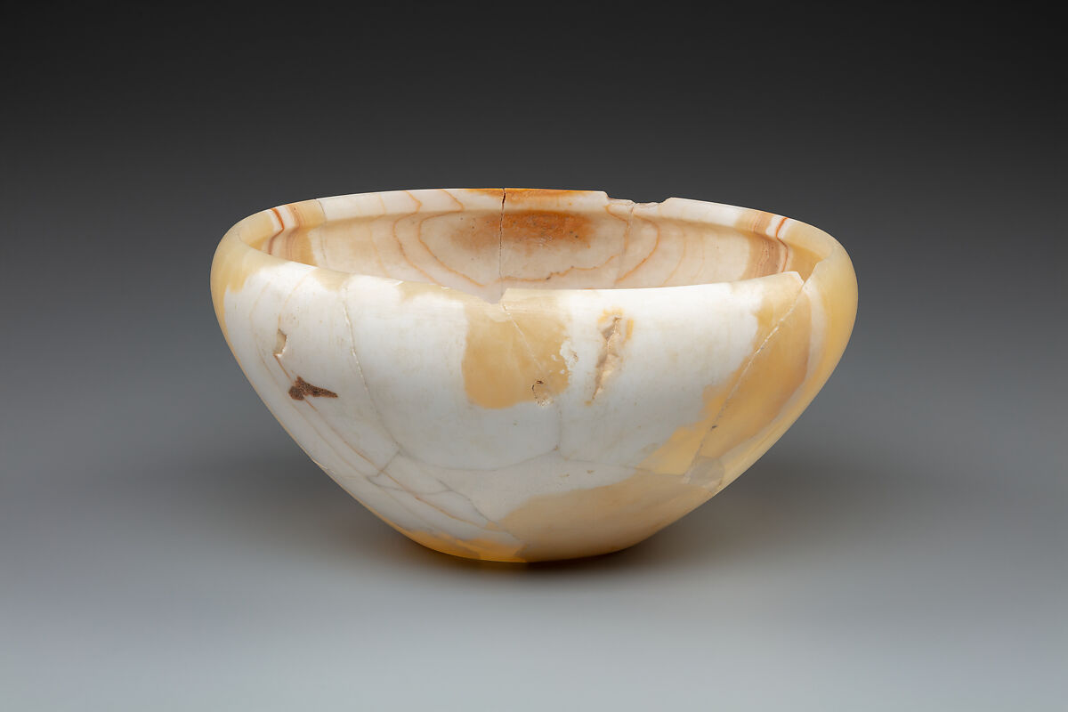 Bowl, Travertine (Egyptian alabaster)